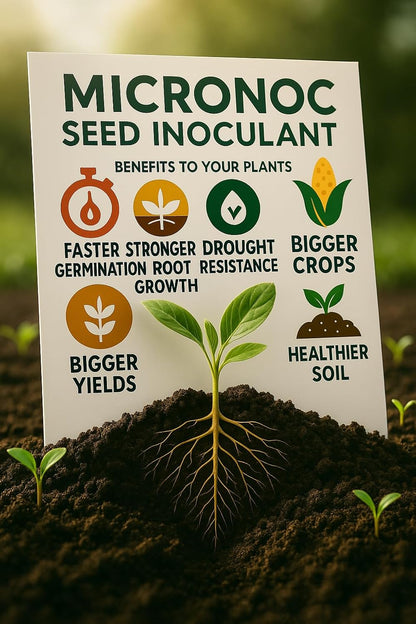 Seed Inoculant - Organic Fertilizer for Soil Health and Strong Germination - Beneficial Microbial Seed Inoculant (8oz)