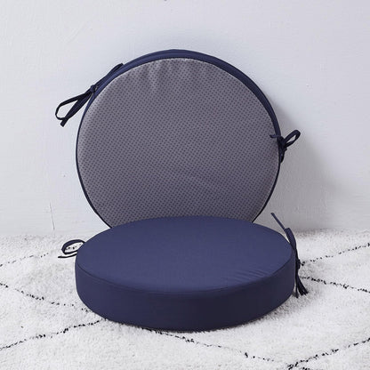 15 x 15 Inch Round Cushions for Outdoor Furniture Non-Slip Waterproof Patio Bistro Chair Cushion with Ties Bar Stool Seat Cushion for Kitchen Chairs Set of 2, Navy Blue