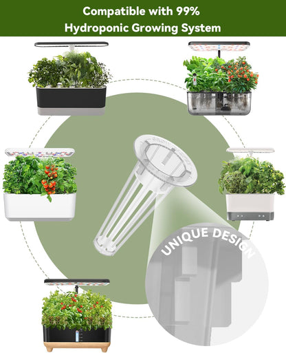 Hydroponics Seed Pod with Genovese Basil & Purple Basil, 8 Pods Complete Kit with Sponge, Basket, Dome, Label, Compatible with AeroGarden, Ahopegarden, GARDENCUBE, iDoo & MUFGA Indoor Smart Gardens