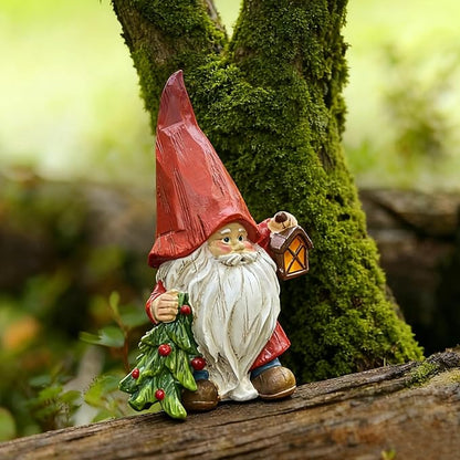 6.4-inch Christmas gnome Ornament, Cute gnome Statue, Suitable for Indoor and Outdoor use, Home Balcony, Garden, Lawn, and a for Christmas, Thanksgiving, Mother's Day, and Birthdays