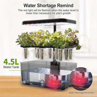 8-Pod Hydroponics Growing System Translucent Indoor Herb Garden with LED Grow Light Smart Quiet Pump Plant Germination Kit for Hydroponic Herbs, Vegetables, Lettuce Harvest on Countertop