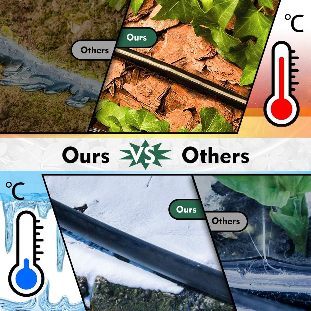 Bonviee 100ft 1/4 inch Blank Distribution Tubing Drip Irrigation Hose Garden Watering Tube Line for Small garden irrigation system