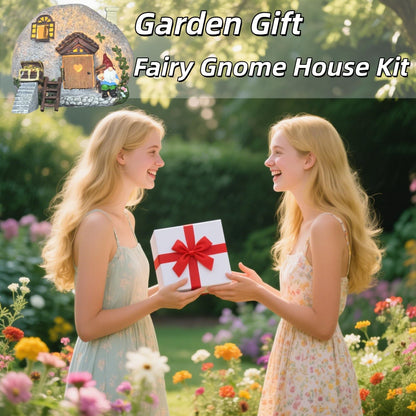 Solar Fairy Garden Houses Statues Kit, 4 Pcs Figurines Accessories House with Openable Door for Outdoor Yard Lawn Patio Proch, Christmas Housewarming Decorations, Gift Ideas for Women Kids