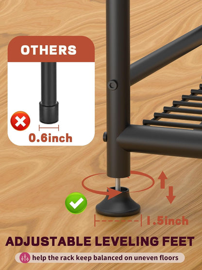 3-Tier Plant Stand Indoor Outdoor, Waterproof Metal Plant Shelf for Multiple Flower Planter Holder, Small Plant Stands for Patio Garden Living Room, Black