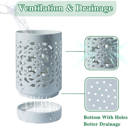 Orchid Pot 4 Inch, Orchid Pots with Holes & Saucers for Repotting Orchid, Breathable Slotted Flower Plant Nursery Pot White