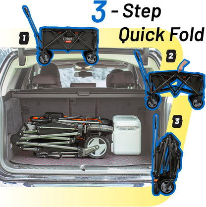Litheli Electric Wagon Cart with Battery Power, All-Terrain Wheels & Variable Speed | 200L Capacity, 300 lbs Heavy-Duty Utility Wagon for Camping Gear, Beach Trips, Garden Tools & Shopping Hauls