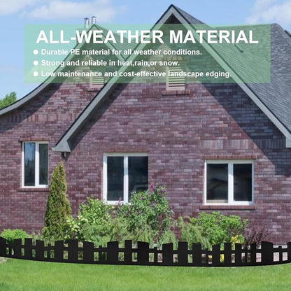 Garden Edging 33FT, Landscape Edging Borders [Extra Tall 4.6IN ] Flexible Lawn Edging Kit with 60pcs Stakes,Mini Plastic Fence for Tree Flowerbeds Grass Yard -Black-1