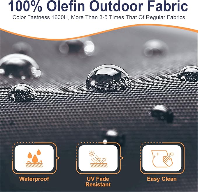 Outdoor Swing Chaise Lounge Replacement 2 pcs Cushion and Canopy,for Patio Furniture Hanging Hammock Chair Pad, Sun Resistant Breathable Waterproof