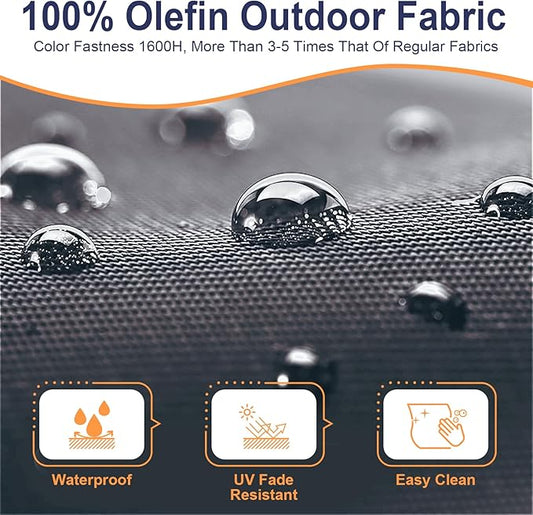 Outdoor Swing Chaise Lounge Replacement 2 pcs Cushion and Canopy,for Patio Furniture Hanging Hammock Chair Pad, Sun Resistant Breathable Waterproof