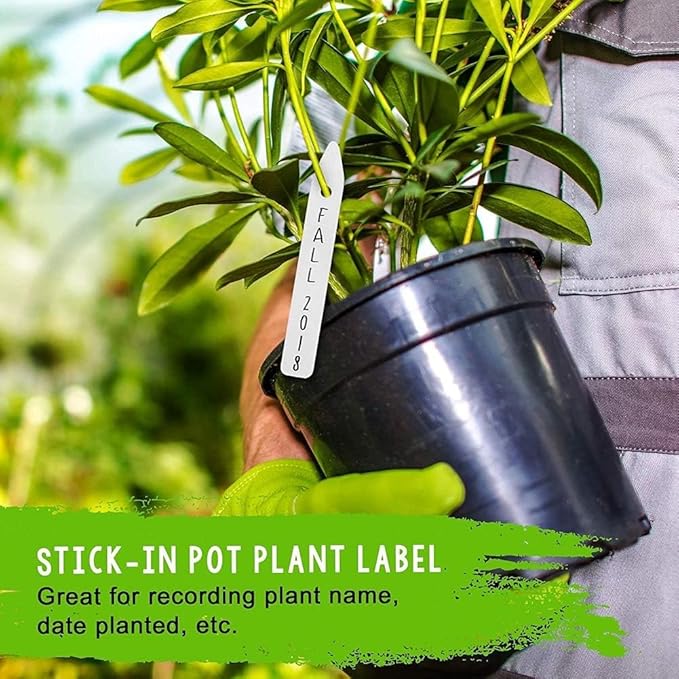 500 Pcs Plant Tags Waterproof 4 x 0.8 Inch, Plant Labels Garden Nursery Labels Plastic Pot Labels White,Box of 500