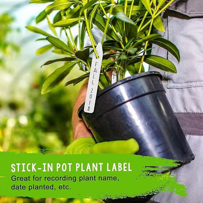 500 Pcs Plant Tags Waterproof 4 x 0.8 Inch, Plant Labels Garden Nursery Labels Plastic Pot Labels White,Box of 500