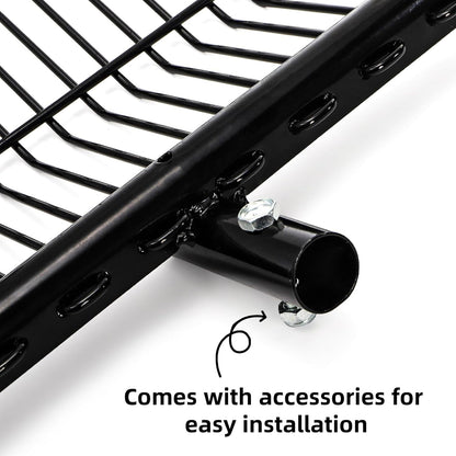 Pitch Manure Fork Head, Metal Pitch Fork for Garden, Durable Digging Fork Rake Head Replacement with Angled Tines, Stable Pitchforks Scoop for Mulch Horse Stall Picking up Hay Animal