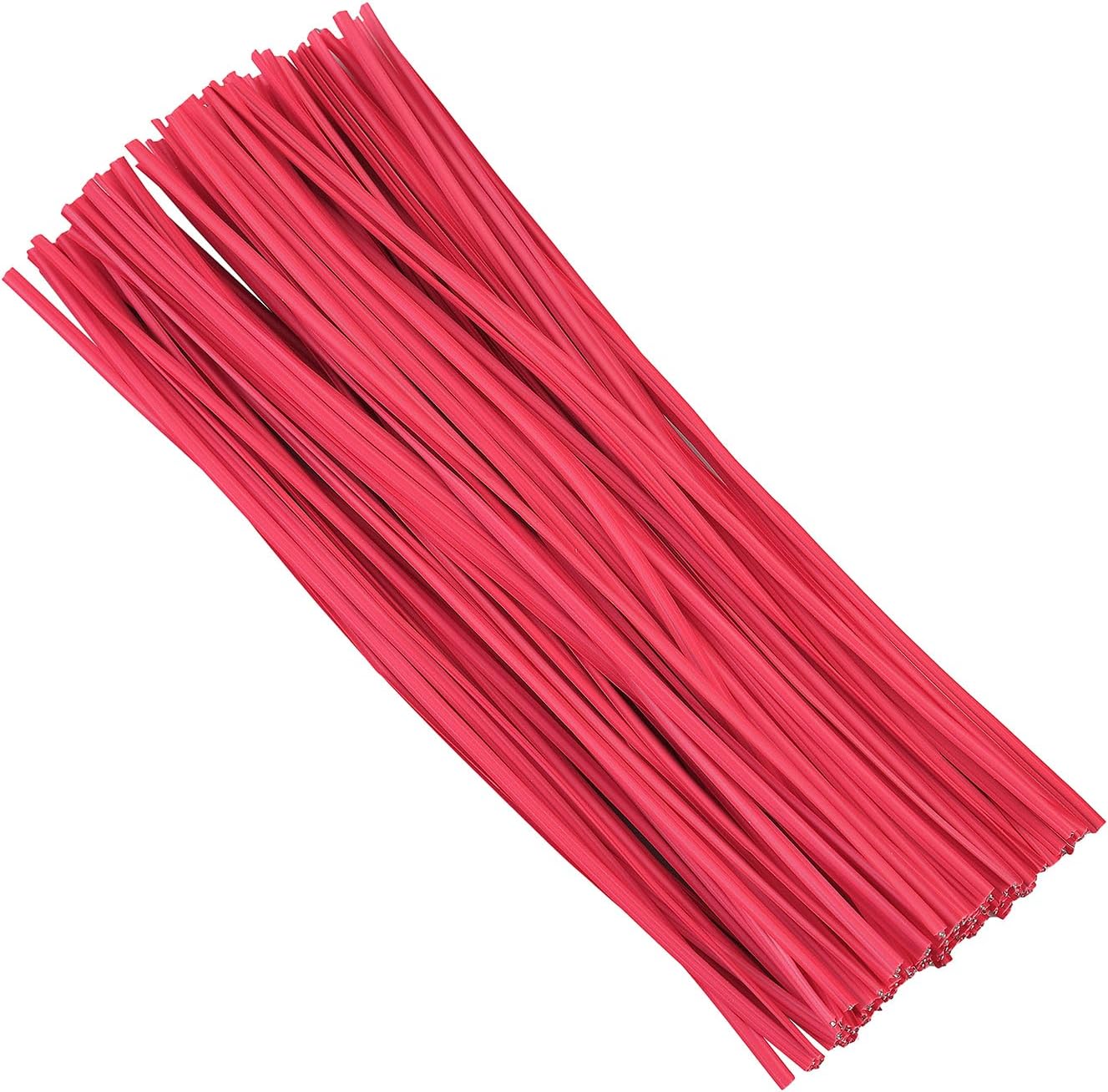 300 Pcs 6 inch Red Plastic Twist Ties, Cable Ties, for Bags, Gardening Tools