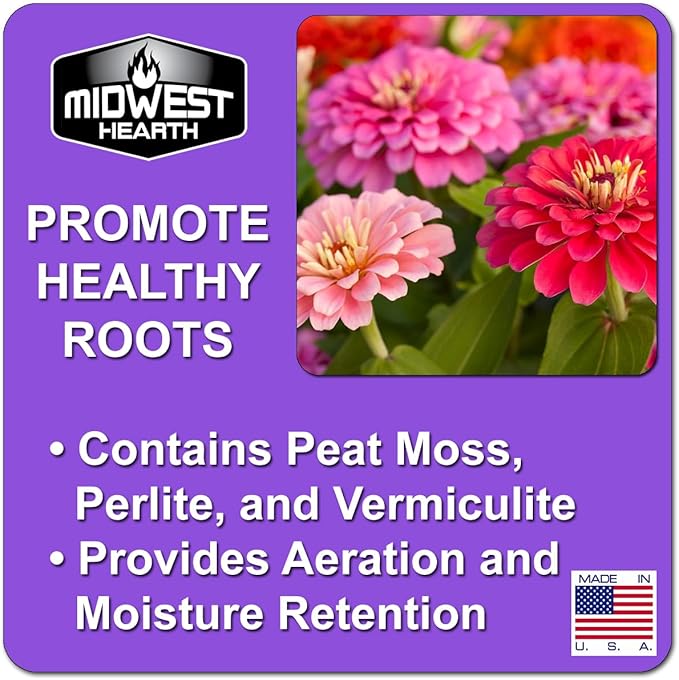 Premium Potting Soil Mix with Peat Moss, Vermiculite, Perlite (Made in USA) (4 Dry Quarts)
