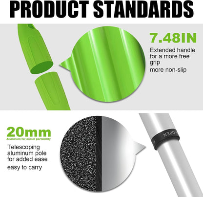 Adjustable Crack Weeder with 42.1IN Long Handle, L-Shaped Blade Serrated Edges for Digging Roots,Cutting Weeds,Removing Moss Between Driveway and Sidewalk Cracks