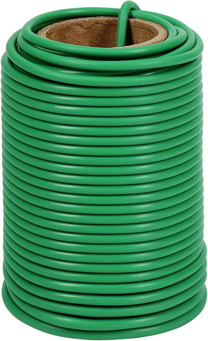 Shintop Plant Ties, 65.6ft Soft Green Garden Wire Flexible Twist Ties for Outdoor Climbing Plants,Tomatoes, Flowers, Roses Plant Support (3.5mm)