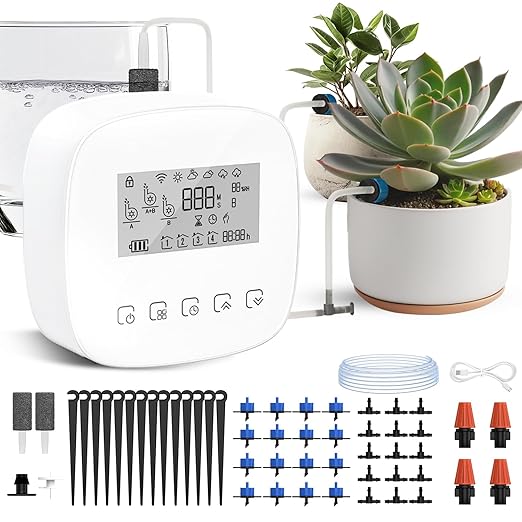 Automatic Plant Waterer Indoor Self Watering System for 20 Potted Plants,Auto Drip Irrigation System Programmable Timer & Compatible.251022