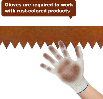 40" L X 8" H Corten Steel Landscape Edging,6 Pack Landscape Edging with 7 Clips and Gloves,Garden Edging Border for Lawn, Flower Bed, Yard (Rust-Colored)