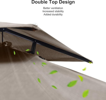 PURPLE LEAF 10 FT Cantilever Patio Umbrella Outdoor Umbrella with 220lbs Base Large Square Windproof Offset Umbrella for Pool Deck Garden, Ash Mocha