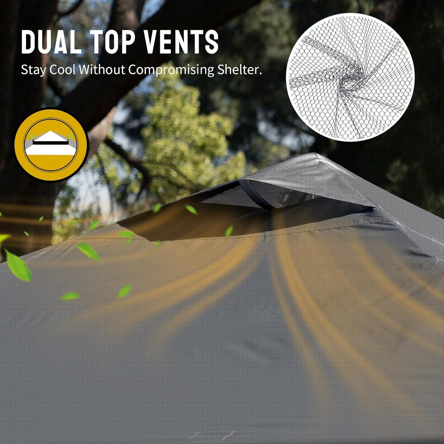 CROWN SHADES 12x12 Pop Up Canopy - Beach Tent with One Push Setup - Easy Outdoor Sun Shade Shelter for Events, Parties - Gazebo with STO-N-Go Cover Bag, Silver Coated Top, Grid Grey