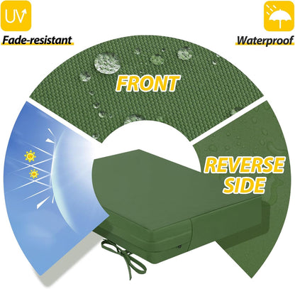 AAAAAcessories Outdoor Seat Cushions for Chairs, Waterproof, Fade-Resistant Patio Furniture Replacement Cushions, 18.5" x 16" x 3", Set of 2, Dark Moss