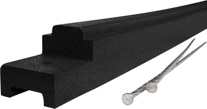 Playsafer Rubber Playground Border Edging Kit, 6' Flexible Heavy Duty Rubber Interlocking Playground Timber, No Dig Easy to Install (Black, 16 Pack)