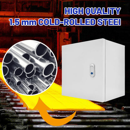 Outdoor Electrical Box 24x 24 x 8''D NEMA 4X Enclosure Steel Box, Waterproof & Dustproof Outdoor/Indoor Lockable Electrical Junction Box, with Mounting Plate