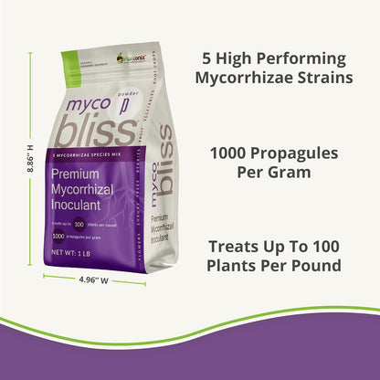 Myco Bliss Powder (200 g) - Mycorrhizal Fungi for Plants - 5 Strain Mycorrhizal Inoculant with 1000 Propagules Per Gram - Highly Concentrated Mycorrhizae for Plants, Gardening, & Potting Soil
