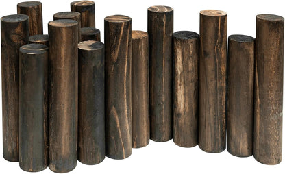 Wood Garden Fence, Natural Wooden Solid Log Edging Border Decorative for Flower Bed Barriers and Landscape Fencing