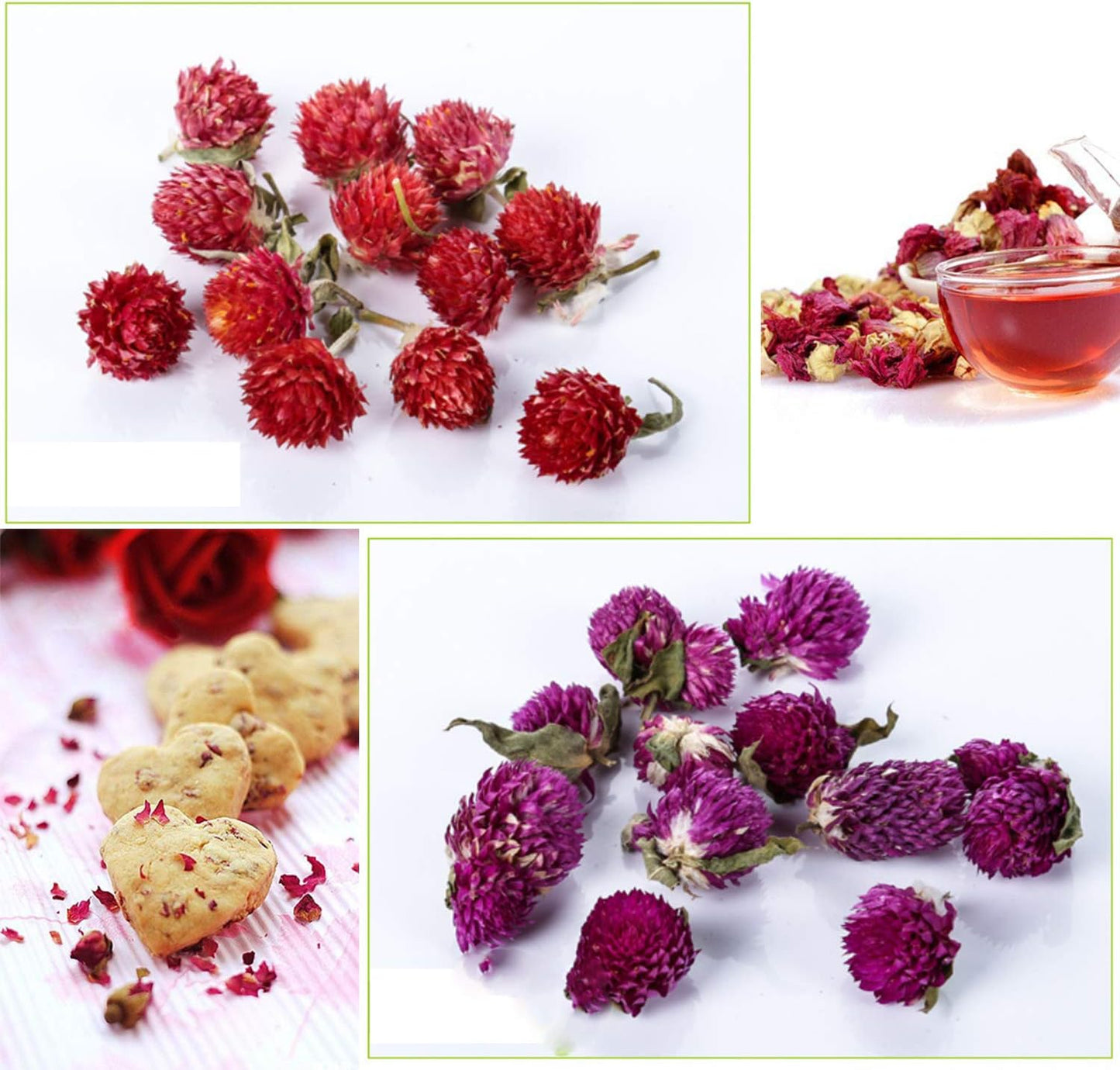 Dried Flowers- Edible Herbs Bulk of Lavender Buds, Rosebud, Jasmine, Chamomile, for Bath Bomb, Candle, Soap Making Kit
