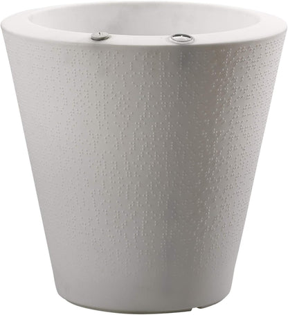 Crescent Garden Dot TruDrop Indoor/Outdoor Planter, Self-Watering Plant Pot, 20 Inches, (Alpine White)