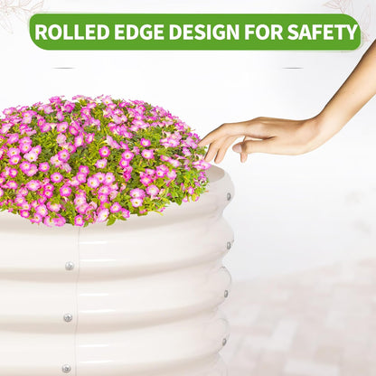 Galvanized Raised Garden Bed Outdoor- 2 Pcs Raised Beds for Gardening| Metal Planter Box, Steel Raised Garden Bed Kit with Gloves for Vegetables, Flower, Herbs (6x2x1.4FT, White)