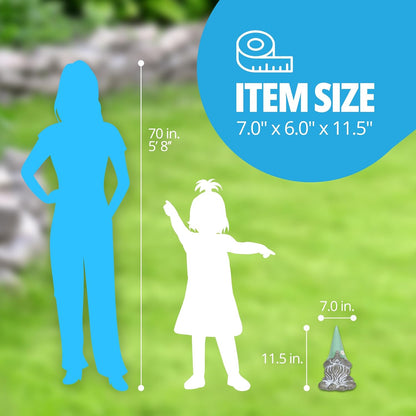 Exhart Garden Sculpture, Meditating Yoga Solar Garden Gnome Statue, LED Flower Hat, Outdoor Garden Decoration, 7 x 11.5 Inch, Mint