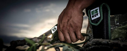 EZ Kut Original Ratcheting Pruner Kit with Molded Ballistic Nylon Sheath and Carbide Blade Tool, Green and Black