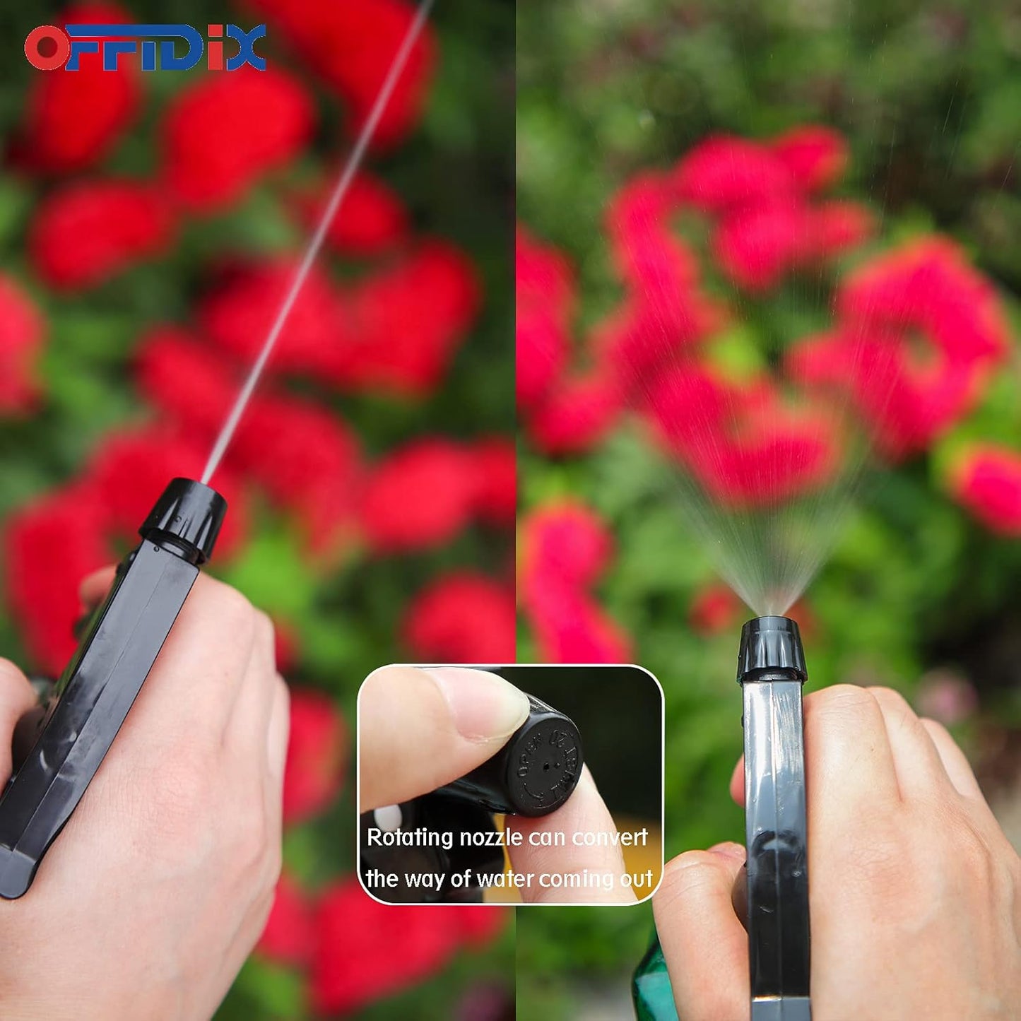 OFFIDIX Glass Watering Can, Handheld Spray Bottles, 0.4L/13.5oz Watering Spray Bottle with Adjustable Nozzle for for Indoor and Outdoor Gardening and Home Cleaning (Orange)