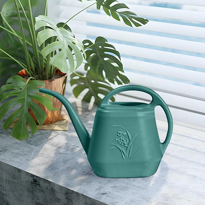 Plastic Watering Can - Green Color - 1 Gallon