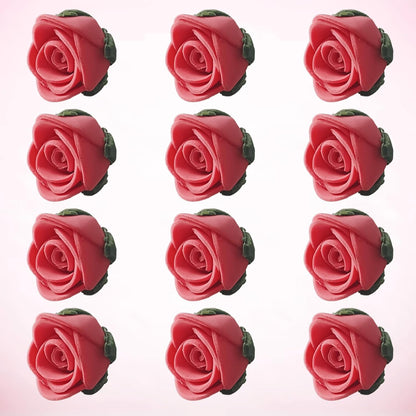 Confect Edible Flower | Edible Old Rose Flower for cake decorations | Edible Flower Cupcake Toppers | Cupcakes & Doughnut Edible Toppers | Flamingo Old Rose Sugar Flower- Pack of 12