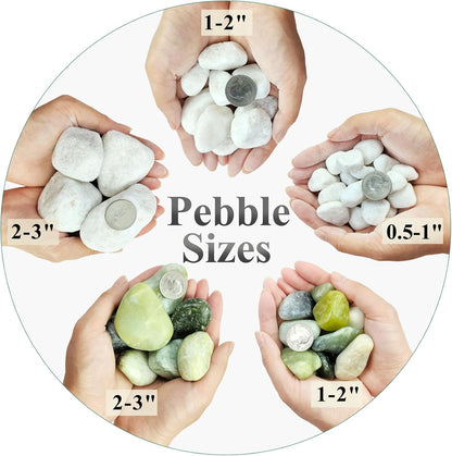 10 lbs White River Rocks for Garden, 0.5-1 Inch Pebbles for Indoor Plants, Decorative Stones for Landscaping, Succulent, Vases, Aquariums and Zen Garden