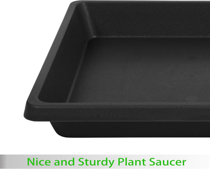 16 Inch Square Plant Saucer 4 Pack, Plant Saucers for Indoors, Large Heavy Duty Plastic Flower Plant Trays for Pots, Under Plant Water Catcher Tray for Potted Plants Outdoors Planter Water Tray
