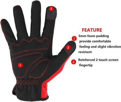 DULFINE High Performance Work Gloves For Men(12 Pairs Pack), High Dexterity Touch Screen For Multipurpose,Excellent Grip (Large)