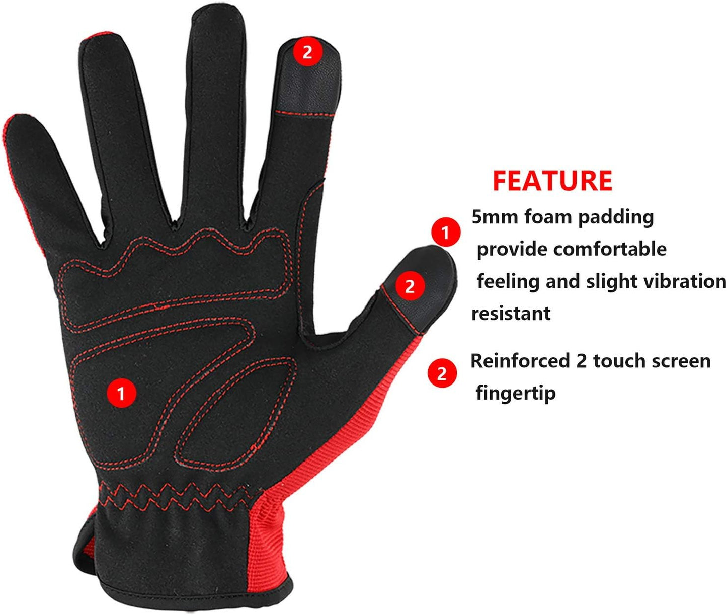 DULFINE High Performance Work Gloves For Men(3 Pairs Pack), High Dexterity Touch Screen For Multipurpose,Excellent Grip (XX-Large)