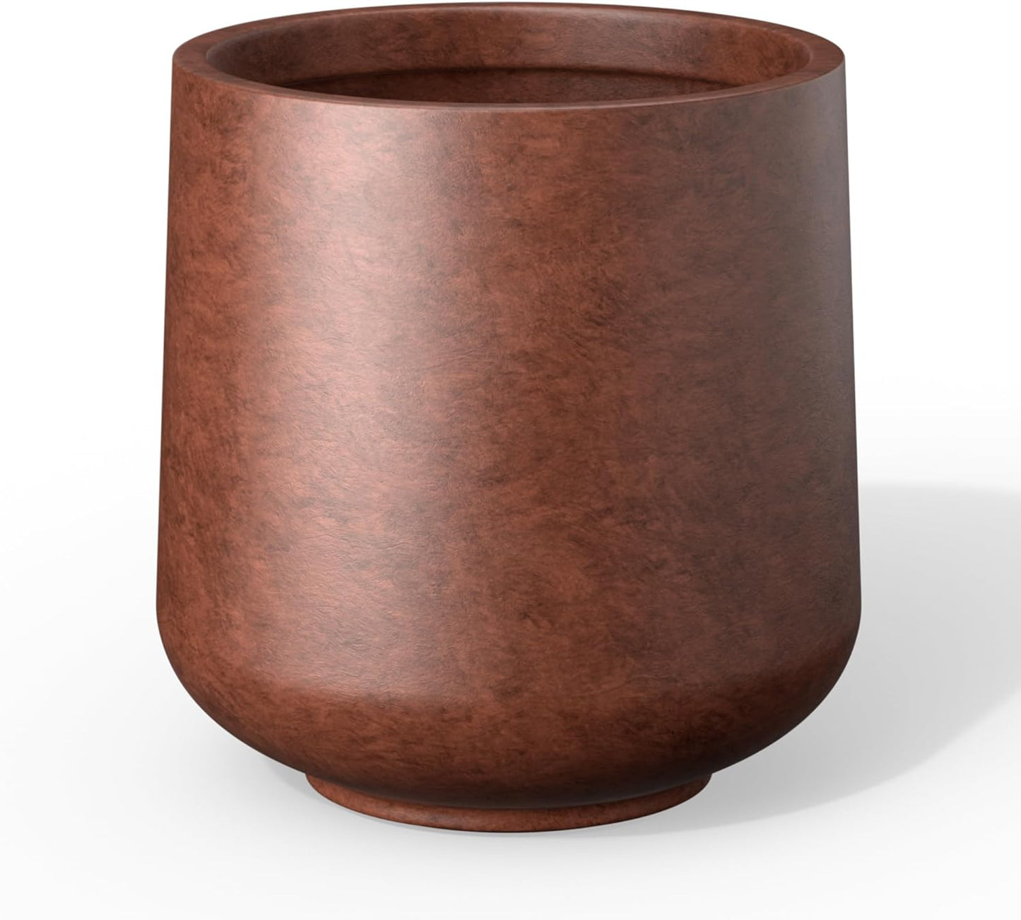 Kante 11.6" Dia Round Concrete Planter, Outdoor Indoor Large Plant Pots Containers with Drainage Hole and Rubber Plug for Home Garden Patio, Rusty