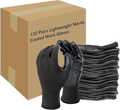 Evridwear Nitrile Coated Work Gloves,Superior Oil Resistance with Grip for Men Women Automotive,Gardening, Mechanic