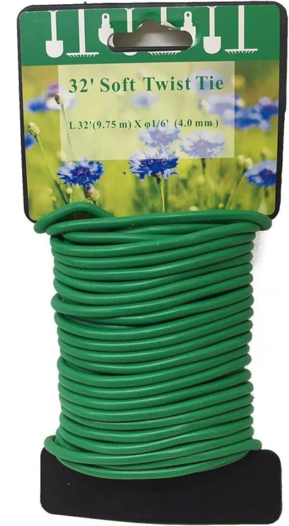 UM24 Soft Twist Ties – 32 FT (10M) Length Soft Rubber-Coated Multi Purpose Garden Flexible Tie Plant Wire