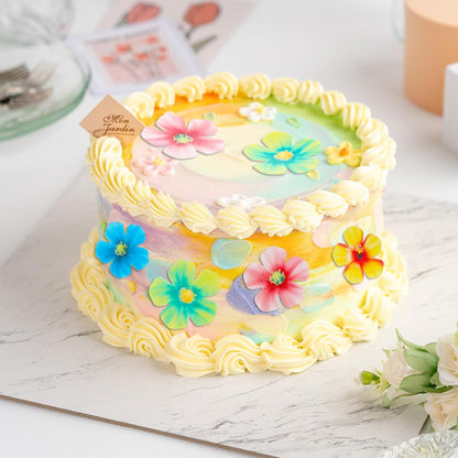 70 Pcs Edible Cupcake Toppers, Wafer Paper Edible Flowers Cake Decorations, Wildflower Cupcake Picks for Wedding Birthday Party Cake Food Decorations Supplies