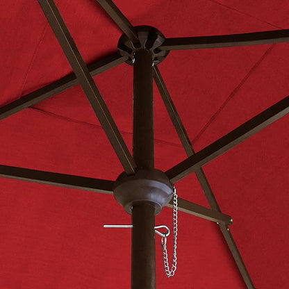 EliteShade USA 10-Year-Non-Fading Sunumbrella 6x6Ft Square Market Umbrella Patio Outdoor Table Umbrella with Ventilation(Logo Red)