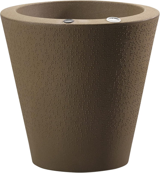 Crescent Garden Dot TruDrop Indoor/Outdoor Planter, Self-Watering Plant Pot, 20 Inches, (Mocha)