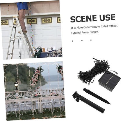 Solar String Lights Outdoor LED Solar Powered Garden Decor Warm White for Patio Fence Balcony for Use