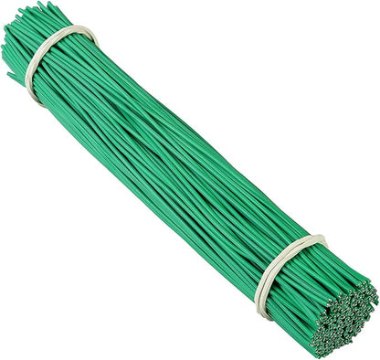 Tangyinrd 200 Pcs 6 inch Garden Twist Tie, Round Plastic Twist Ties for Plants, Vines and Wrapping Cords or Christmas Tree Gardening Plants Growth and Care, Office Home Cable Organization (Green)