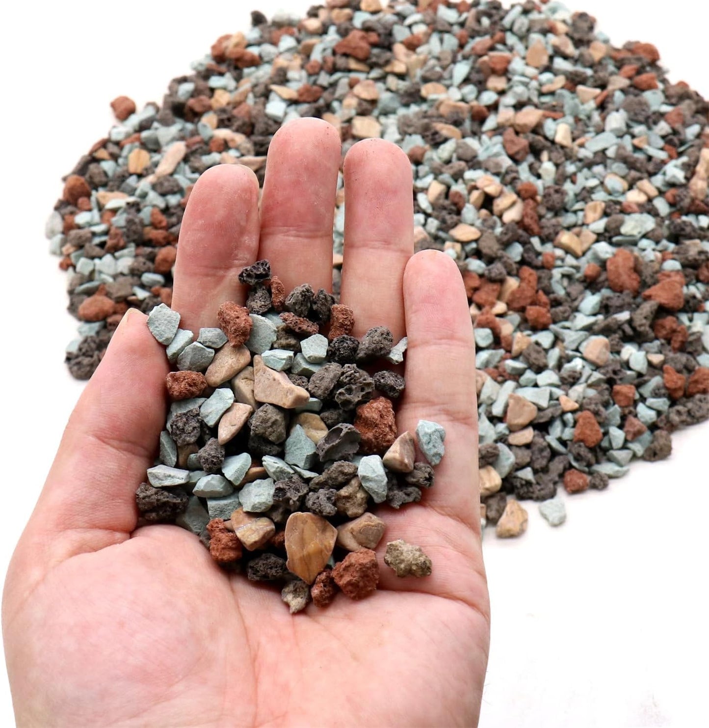 Volcanic Rock for Plants. Gritty Mix. Mixed Color Lava Rock. 1/5 Inch - 10 lbs for Potting Succulents, Pots, Plants, Gardening, Indoor, Crafting, Vase Fillers